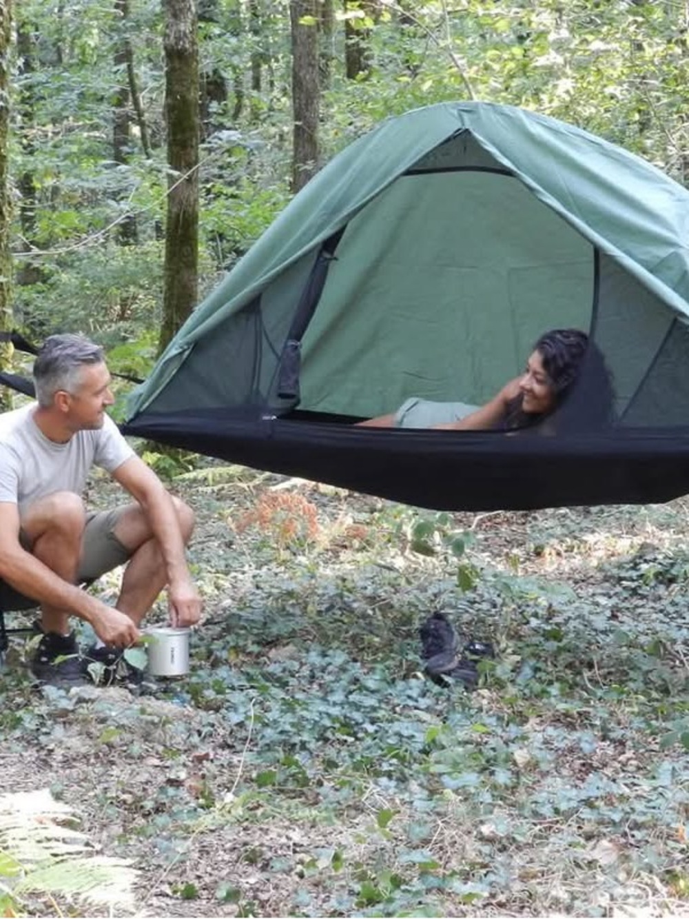 Outeka Tree Lay Flat Hammock Tent with mosquito net